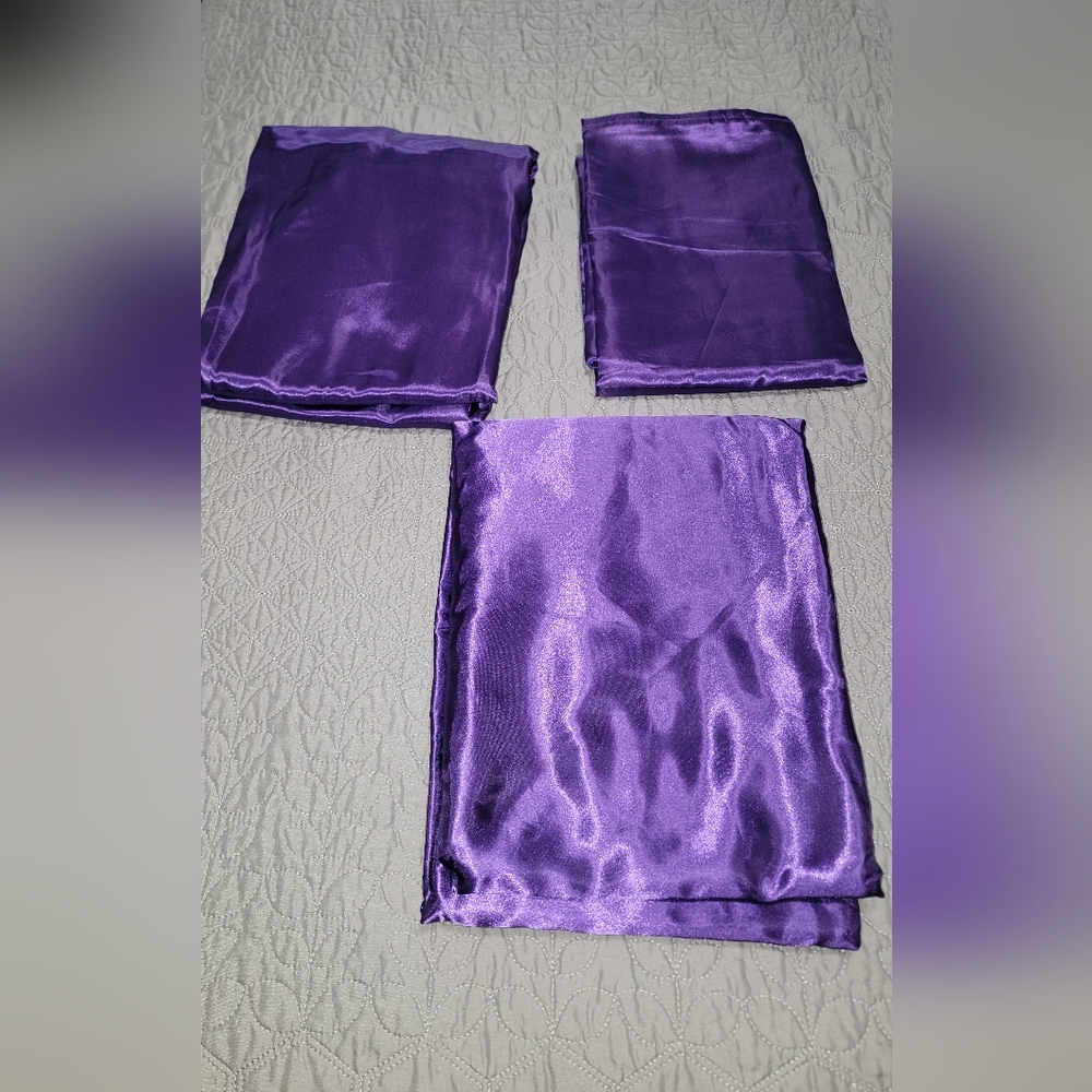 Queen Size Royal Purple Satin Sheet Set